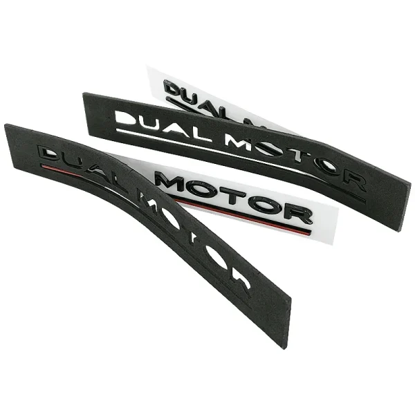 DUAL MOTOR Underlined Letters Emblem for Tesla Model Y 3 X S Car Styling High Performance Trunk Badge Sticker Chrome Black Red